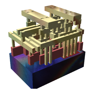 dreidimensionale Struktur eines Silizium Chips